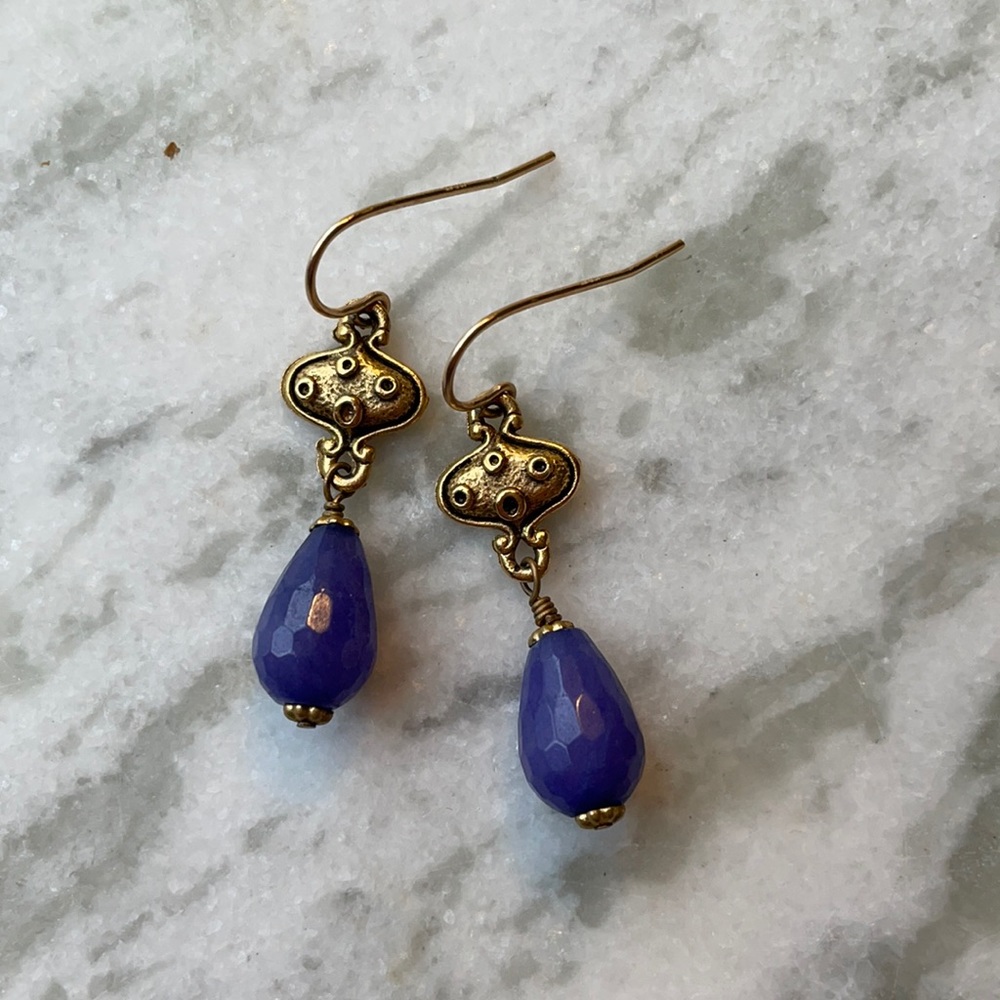 Marie Chavez Indigo Jade Drop Earrings